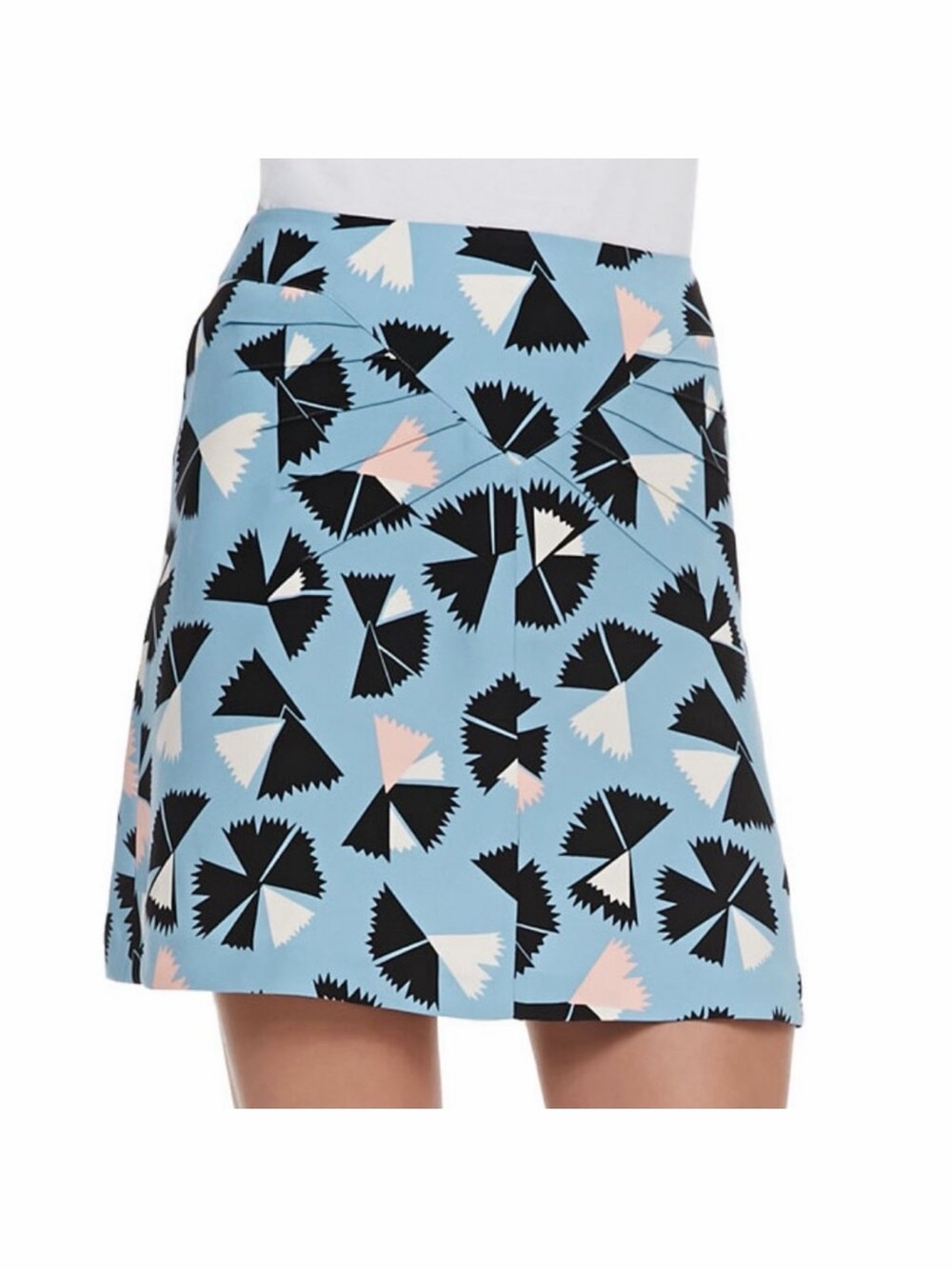 Marc by Marc Jacobs Pinwheel Silk Skirt with Geometric Pattern *small flaw*